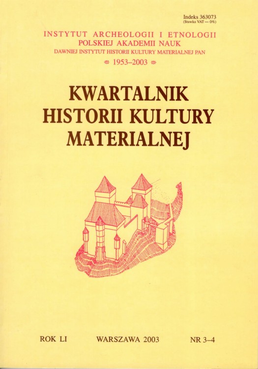 Kwartalnik Historii Kultury Materialnej 51/3-4 2003